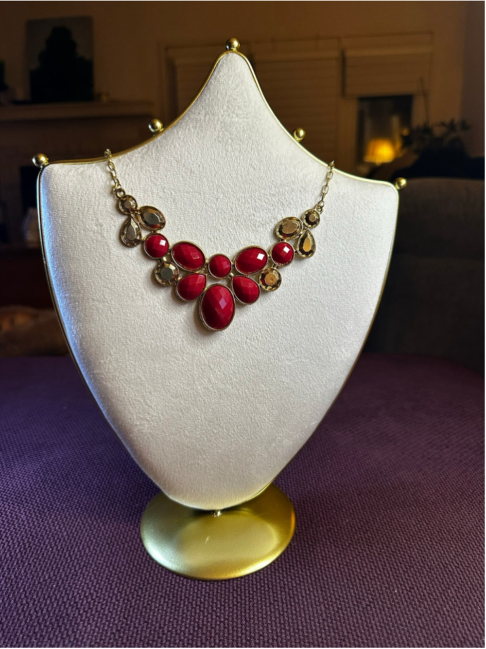 Marysol Red and Gold Statement Necklace